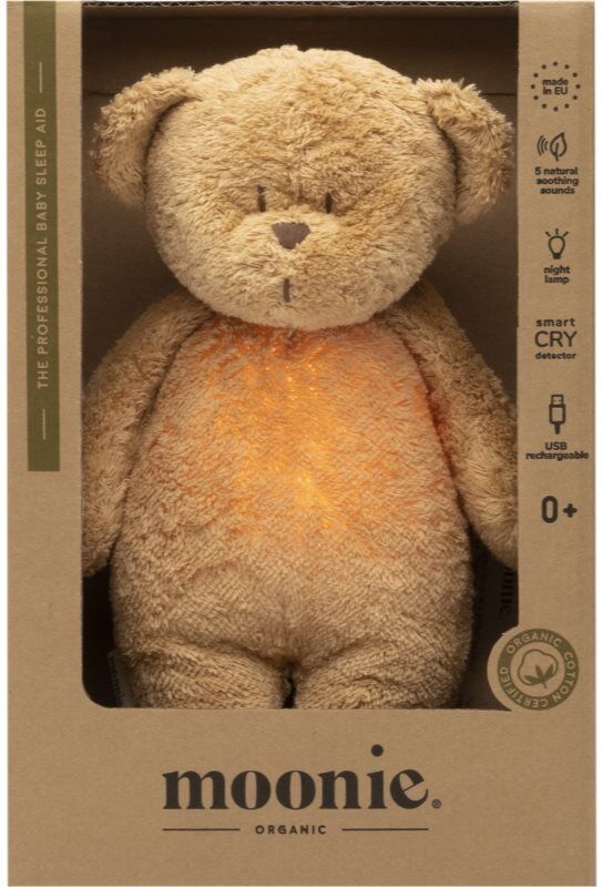 Moonie Bear 2.0 Organic Cappuccino berceuse avec une mélodie 1 pcs