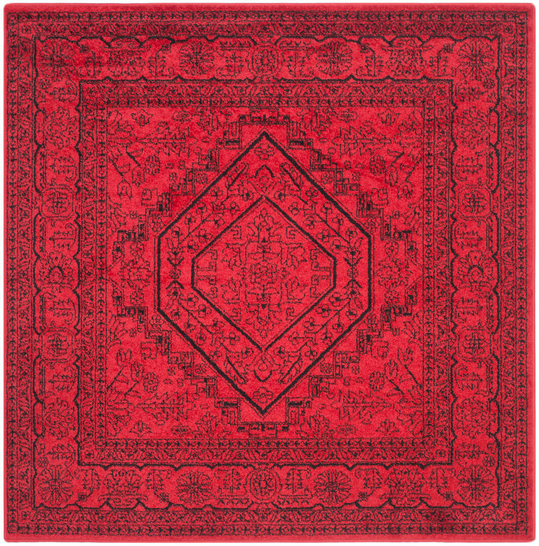 Lark Manor Maggie Oriental Area Rug Red/Black Square 122 X 122 cm
