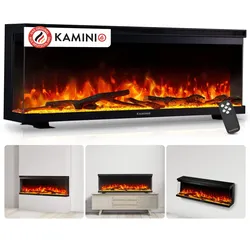 KAMINIO KAMINIO Elektrokamin LEA - Elektrischer 3-in-1 Kamin mit Panoramaview - 50 Zoll