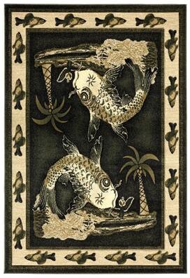 MDA Rugs Wildlife Collection Dark Green Polypropylene Area Rug