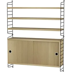Hängeschrank mit Ablage Schwarz Eiche