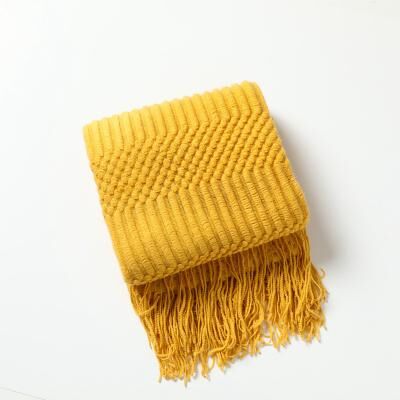 Shop Station Rust Red Boho Throw Blanket Soft Knitted Tassel Bohemian Couch & Bed Accent Blanket yellow 50.00 70.87 In