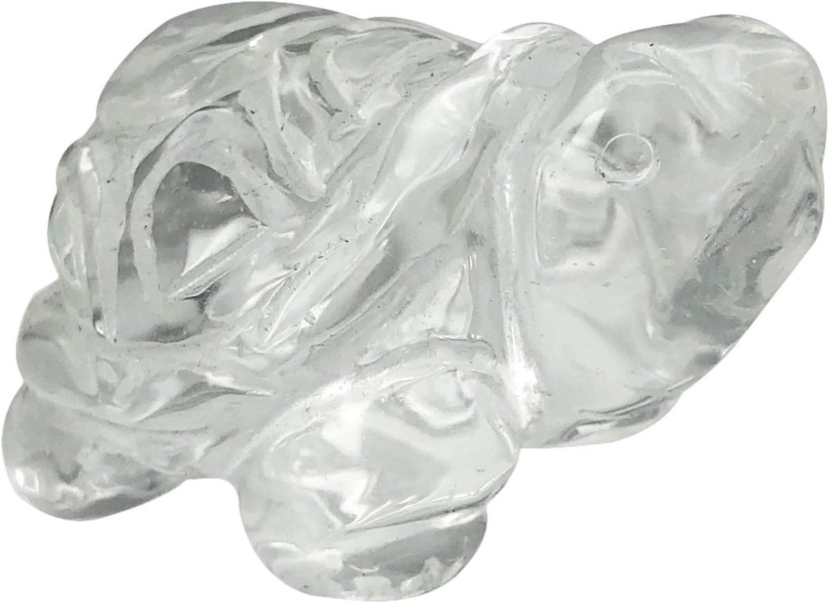 Handgesneden stenen schildpad standbeeld voor huisdecoratie, transparant, lengte: 5 cm