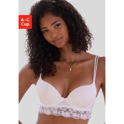 Push-up-BH VIVANCE "Anisa", Damen, Gr. 75, Cup C, weiß, Microtouch, Obermaterial: 60% Polyamid, 35% Polyester, 5% Elasthan, BHs Push-up-BH, mit Bügel und Spitze entlang der Unterbrust, sexy Dessous