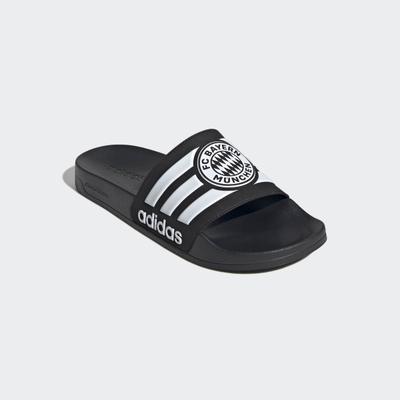 Badesandale ADIDAS SPORTSWEAR "ADILETTE SHOWER FC BAYERN MÜNCHEN SLIDES", Damen, Gr. 44,5, schwarz-weiß (core schwarz, ftwr weiß, core schwarz), Synthetik, Schuhe, Badelatschen, FC Bayern München
