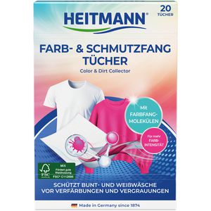 Heitmann Farb-und-Schmutzfangtücher 2 in 1, Farbschutz, verhindert Verfärbungen, 20 Tücher