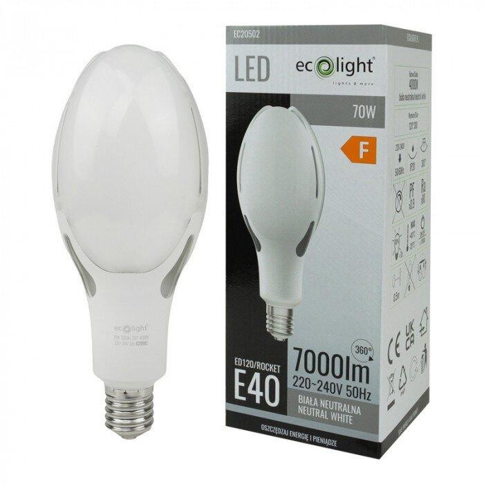 Eco Light LED-lamp E40 70W 4000K IP20