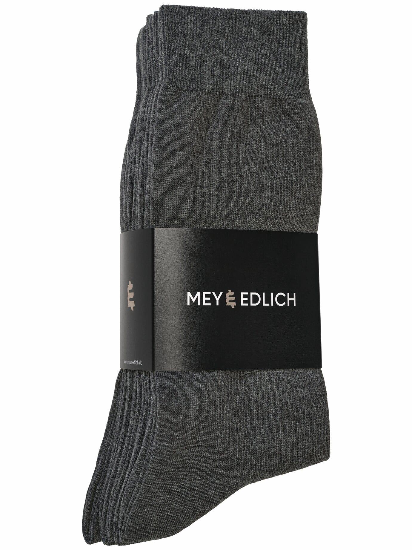 Mey & Edlich Herren Treue Socke Sixpack Grau Flach gestrickt