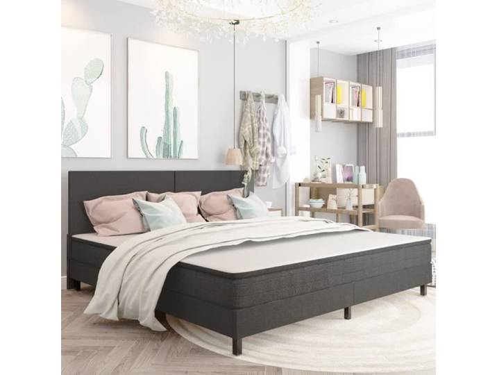 BEST - Lit adulte King Size - Structure de lit - Gris Tissu