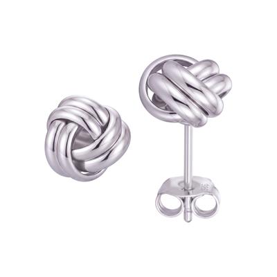 Paar Ohrstecker JOBO, silber (silber 925), Ohrringe, Damen, 9,6mm, Silber 925 (Sterlingsilber), Knoten 925 Silber