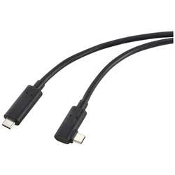 Renkforce Glasfaser USB-C® Kabel USB 3.2 Gen2 USB-C® Stecker einseitig gewinkelt 10.00 m Schwarz RF-5625884