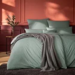 Estella Mako Interlock Jersey Bettwäsche Uni Takoma 140x200 cm + 70x90 cm | mint - grün