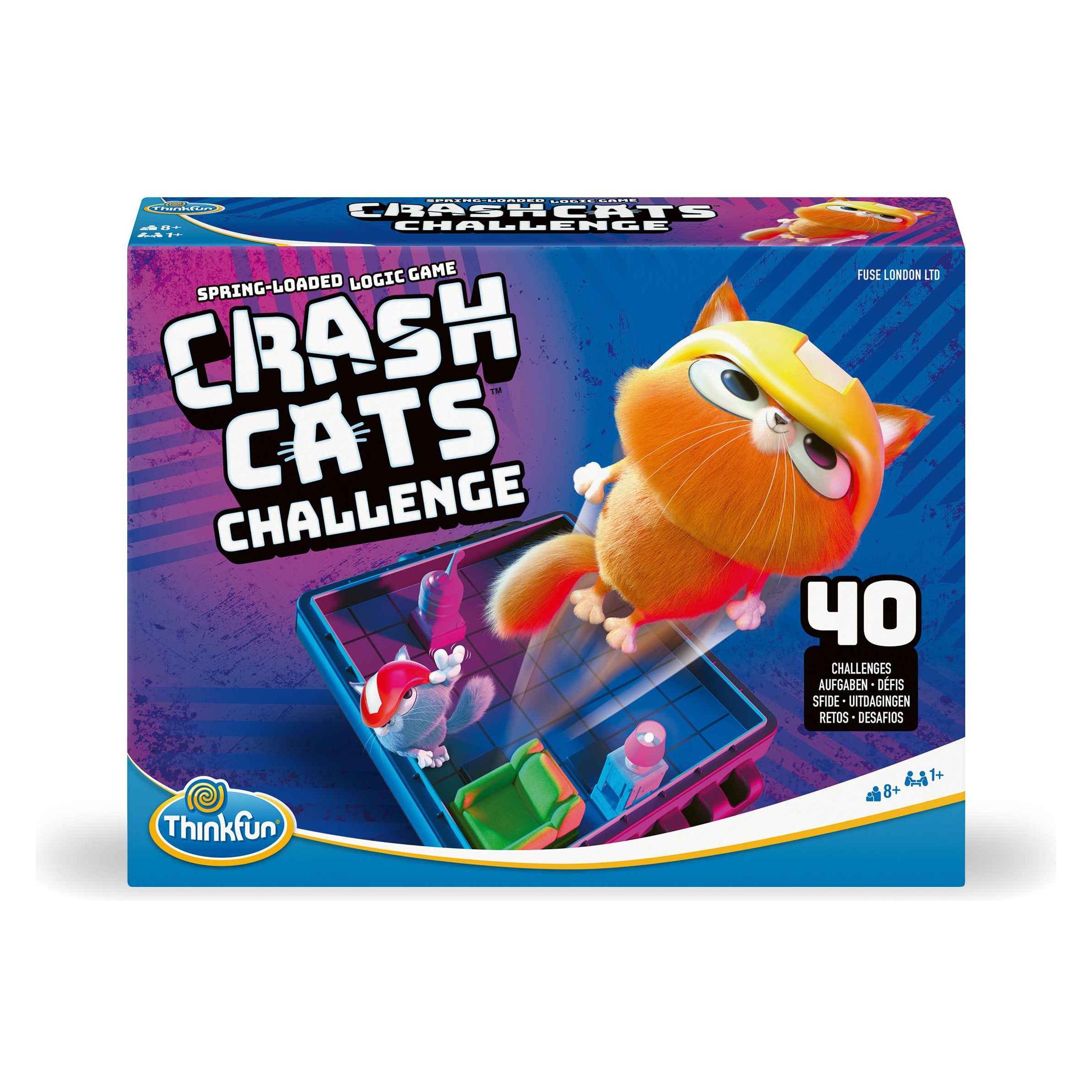 Ravensburger ThinkFun Crash Cats Challenge - Logikspiel ab 8 Jahre (Deutsch, Englisch, Französisch, Italienisch, Niederländisch, Portugiesisch, Spanisch, 1 Spieler) (76650)