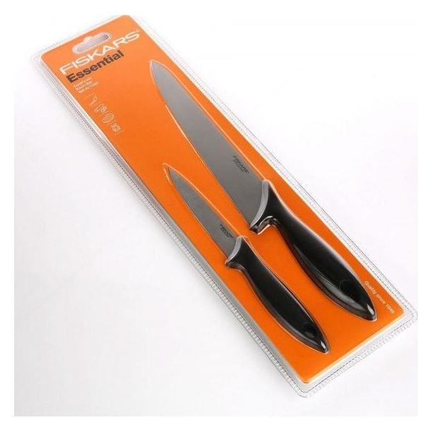 Fiskars 1023783 Messer-Set, 2-teilig, schwarz (21 cm) (1023783)