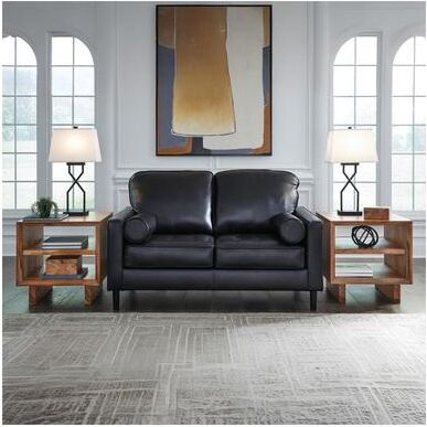 "Signature Design by Ashley Bryceview Black Loveseat - 61"" W x 38"" D x 39"" H"