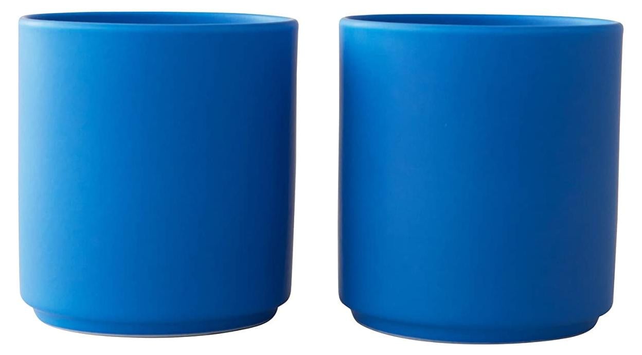 Dripio Set van 2 porseleinen koffiekopjes, 250 ml, kobaltblauw, zonder handvat
