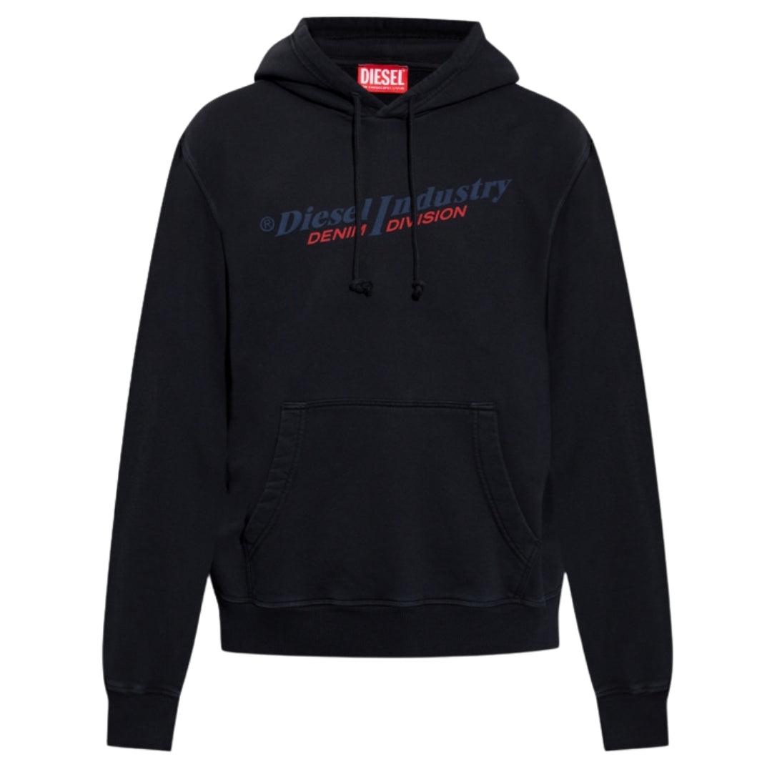 Diesel Industry Denim Division Design Schwarzer Kapuzenpullover