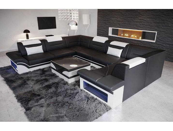 Sofa Brianza Luxurios U-Form in Leder