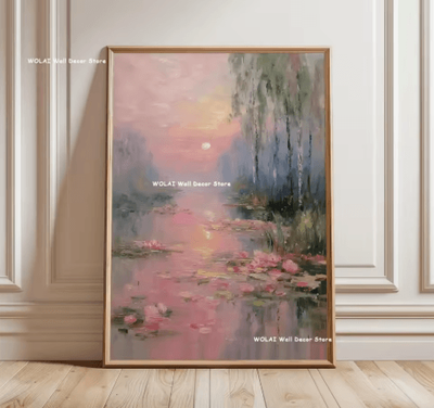 Inspire Picks Japanese Koi Fish Zen Canvas Wall Art Forest & Sun Abstract Peaceful Decor 7 40x60cm Unframed