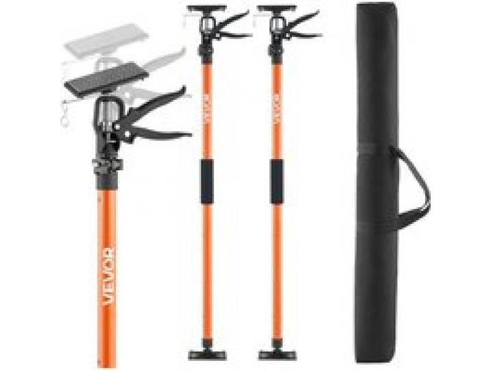 VEVOR Einhandstütze, 2 Stk., Deckenstütze 116–290cm, Teleskopstütze aus Stahl, Montagestütze bis zu 70kg Kapazität zum Installieren von Schränken, Anheben von Trockenbauwänden, Frachtstangen