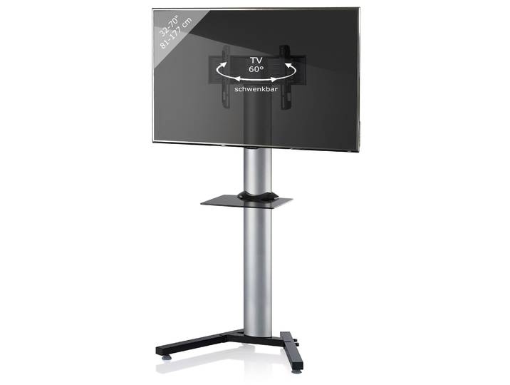 Wohnzimmertisch VCM TV Fernseh Ständer Standfuß Alu Stadino Maxi ZW , silber, B:90cm T:72cm, Regale, TV-Board