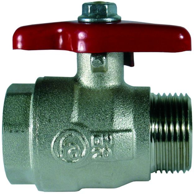 Xylem Lowara Absperrkugelhahn KH 1/2" 002679353 vernickelt, Anschlüsse IG 1/2"x AG 1/2"