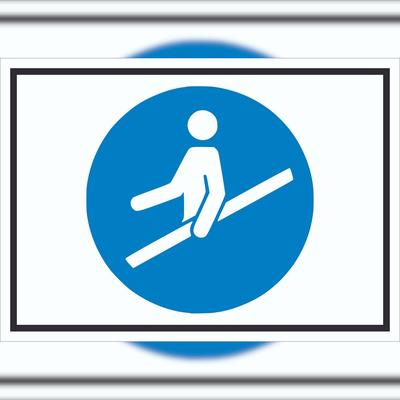 HB-Druck Handlauf benutzen Symbol Schild A4 (210x297mm)