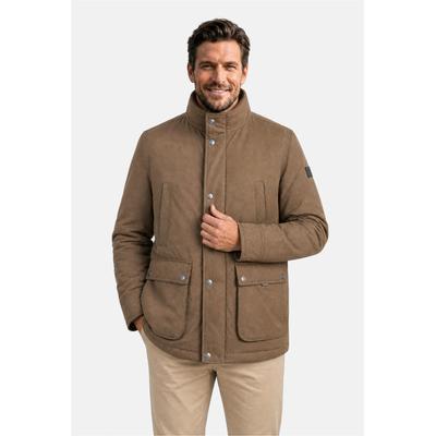 Outdoorjacke NEW CANADIAN "Classic", Herren, Gr. 27, braun (beige, lila), 100% Polyester, unifarben, lang, Jacken Outdoorjacke, mit Reißverschluss vorne