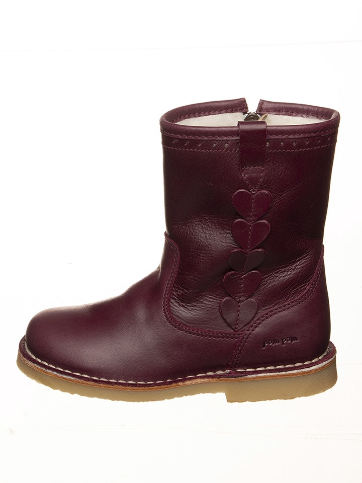 POM POM Leder-Boots in Bordeaux - 33
