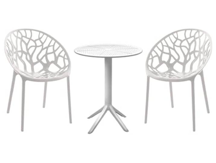 CLP Sitzgruppe Set, moderner Stil, hochwertiges Gestell schwarz, ideal für Esszimmer, Wohnküche, Serie Hoscana Farbe weiß
