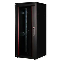 Roline 19-Zoll Netzwerkschrank Pro 26 HE (26 HE, 19 Zoll Rack), Serverschrank, Schwarz