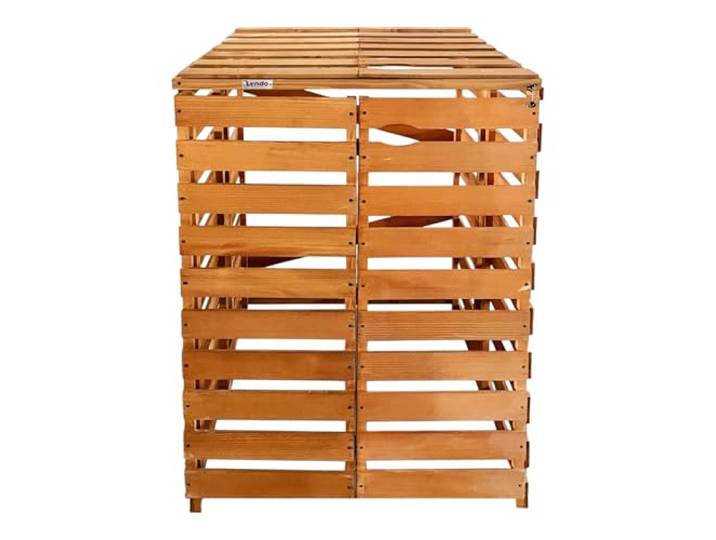 Lendo Online Containerombouw van geïmpregneerd vurenhout - 1/2/3/4/5x Kliko - Ombouw voor kliko's - Kliko ombouw - Containerberging - Bruin - Weersbestendig (Honingbruin, 71x80x118cm (1x))