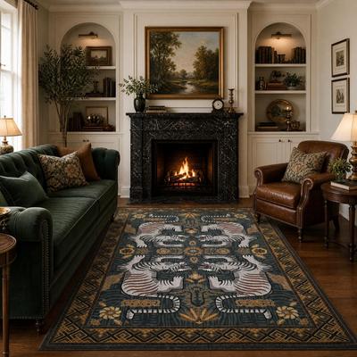 Garvee Vintage Tiger Floral Oriental Area Rug