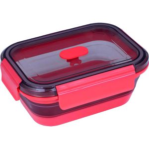 Lurch Frischhaltedose Up & Down, aus Silikon / Kunststoff, 0,8 Liter, frozen pink, luftdicht, faltbar