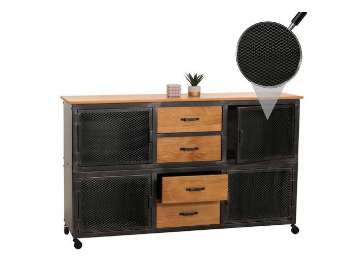 MCW Sideboard MCW-N28-S, Retro Design, Mit Rollen, Großzügiger Stauraum