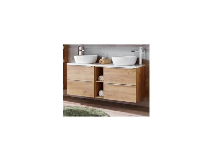 Ensemble meuble sous-vasque + vasque à poser - 140 cm - Elise Oak