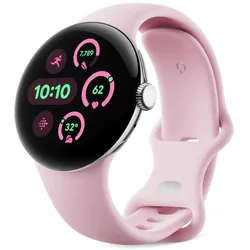 Google Pixel Watch 3 (41mm), Active Band, Rose (41 mm, Edelstahl, Fluoroelastomer), Uhrenarmband, Rosa, Pink