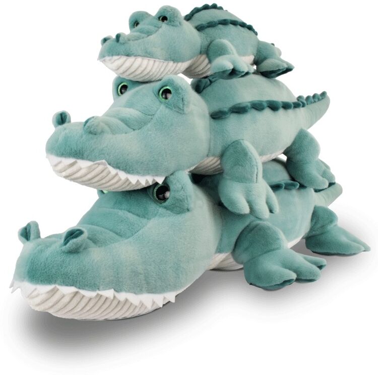 Crocodile peluche allongé vert 95 cm - Histoire d'Ours