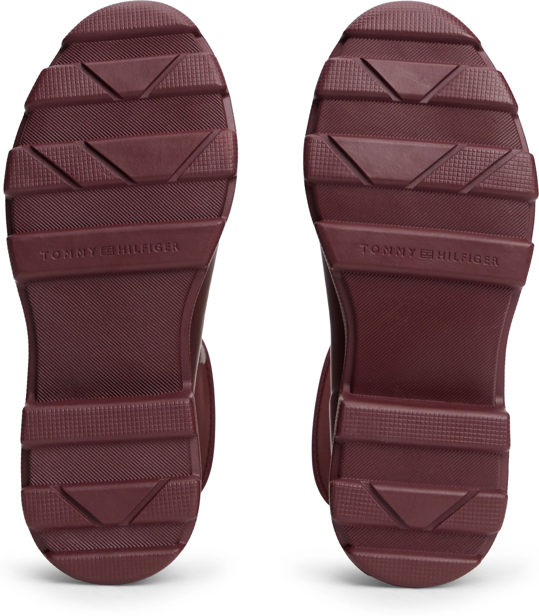 Gummistiefelette TOMMY HILFIGER "TH STAMP WARM ANKLE RAIN BOOT", Damen, Gr. 37, Textil, dunkelrot, Gummi, Textil, Schuhe Gummistiefelette, Blockabsatz, Regenboots mit TH-Logoemblem