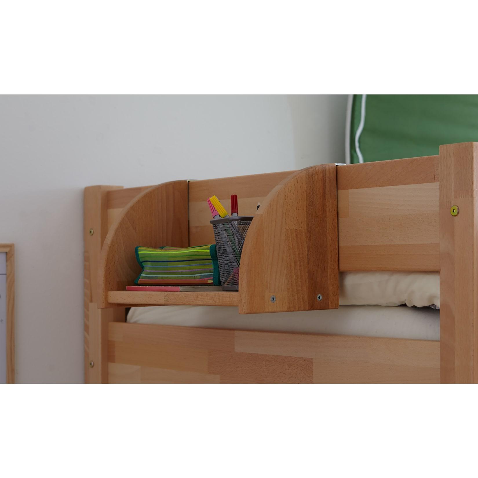 TiCAA Einhängeregal Hochbett und Etagenbett Buche mit geölter Oberfläche