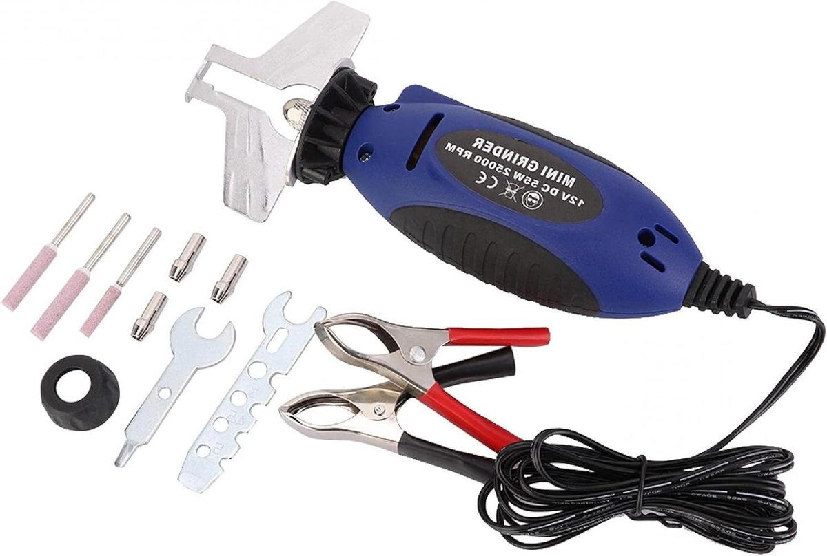 12V Elektrische kettingzaagslijper met 25000RPM en krokodillenklem, geschikt voor Dremel, Stihl, Oregon en OEM zaagkettingen