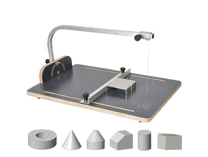 Heißdraht-Schneidemaschine für Schaumstoff mit einstellbarem Winkel und 0,18 mm Draht für Zylinder, Ringe, Kegel und Verjüngungen