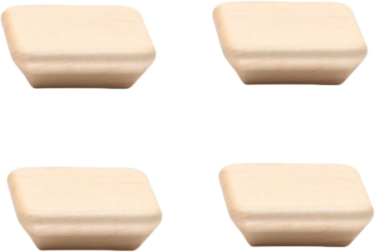 Set van 4 vierkante houten meubelgrepen - Veelkleurige kastknoppen voor het vernieuwen van meubels