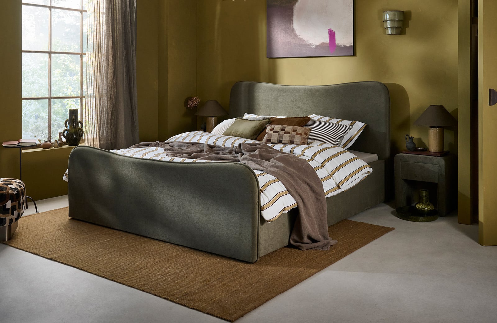 Swiss Sense Bedframe Home Kawa - Modern Gestoffeerd Bedframe - Grijs