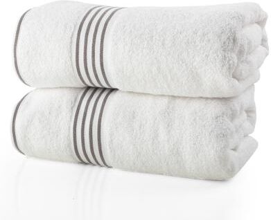 Bath Towels - 2PC 500GSM 100% Cotton Towel Set 35x70in Extra Large Quick Drying Bath Towels by Lavish Home