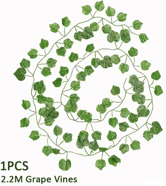 Inspire Curations Lush Artificial Ivy Garland Realistic Hanging Green Vine Decor grape Leaves 36pcs
