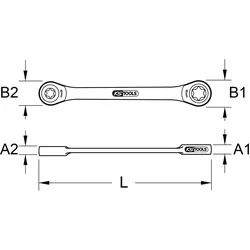 KS TOOLS GEARplus Torx-E-Doppel-Ratschenringschlüssel E 10 x E 12 - 503.4353