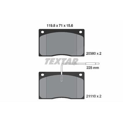Textar Bremsbelagsatz, Scheibenbremse [Hersteller-Nr. 2038002] für Daimler, Jaguar, Renault