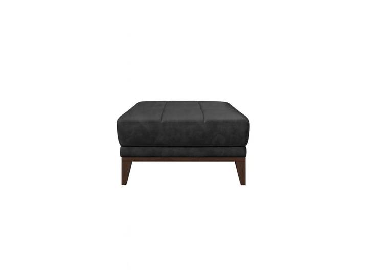 Pouf en cuir naturel noir