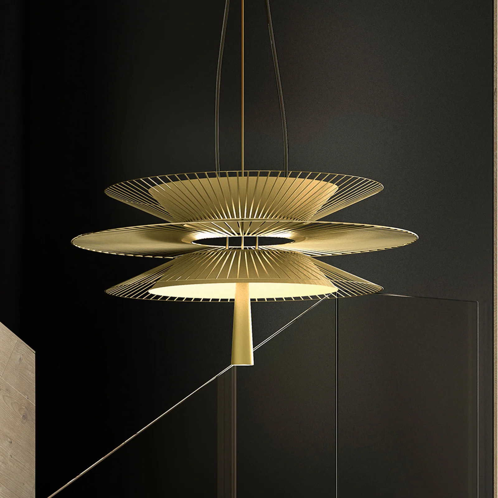 Forestier Gravity 2 Hanglamp Goud - Designer Metaal - Ringvormig Design voor de Keuken